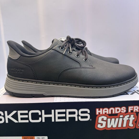Skechers Hands Free Swift Fit Men’s 10.5 Black Waterproof Casual Sneakers New main image 6